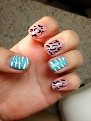 Animal print gel nails