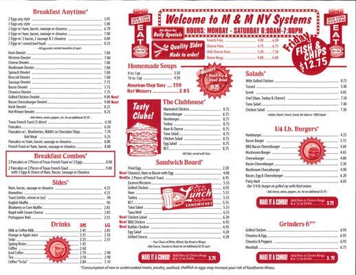 Most recent Menu page 2.