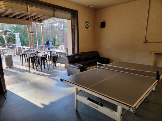 Play some ping pong while enjoying a beer and outdoor patio