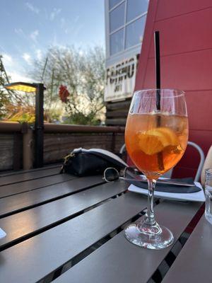 Aeperol Spritz with dinner and sunset on the patio.