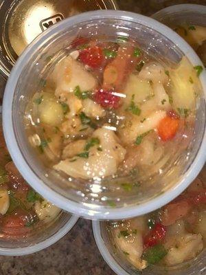 Cracked Conch Ceviche Salad. We also have Shrimp Ceviche Salad and Vegan Ceviche Salad. Guaranteed to enlighten your taste buds.