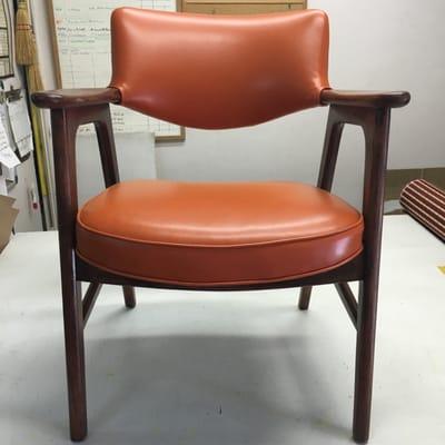 MCM chair re-upholstered at Classic Upholstery