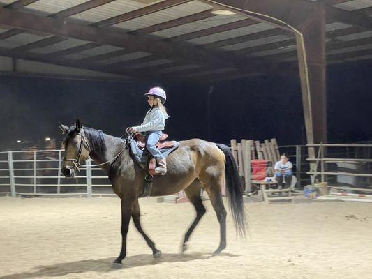 Happy girl on her pony!