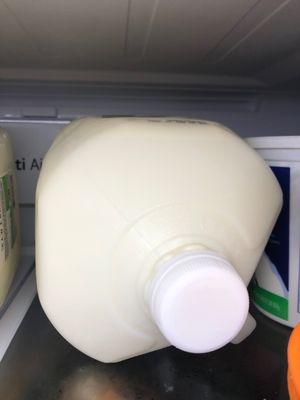 I know I've stored the gallons sideways, but you can still see the cream rising to the top.