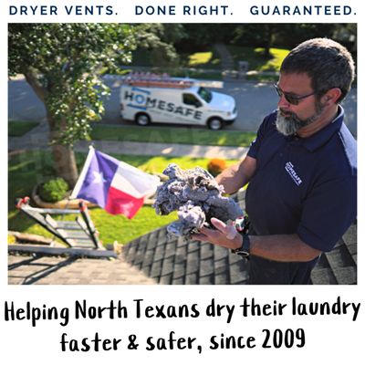 We're North Texas' first Dryer Vent Specialist. Since 2009, we've been helping dryers last longer and dry laundry faster & safer. #BeSafe