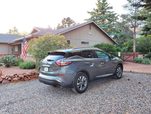 My new (to me) Murano at her new home.  I adopted her through Flagstaff Nissan.