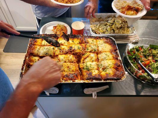 Necces does a fantastic job with catering my family event!! Lasagna, chicken piccata, 2 different salads, & an antipasto tray