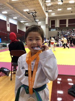 Student with a medal