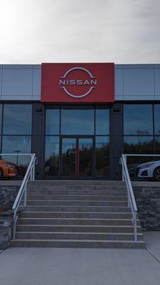 The front door of the new W&L Nissan dealership.