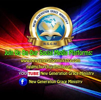 New Generation Grace Logo and social media address. We are located At 4801 Liberty Heights Avenue, Baltimore Md. 21207