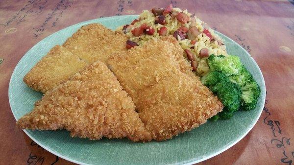 Fried Fish with Pork Fried Rice