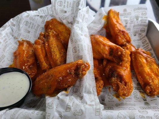 Spicy lemon pepper on left and Amarillo hot on right.