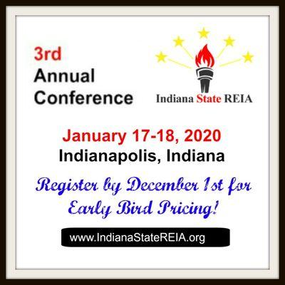 Indiana State REIA 3rd Annual Conference January 17-18, 2020