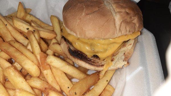 Try Zay's famous mouth watering double cheeseburger.