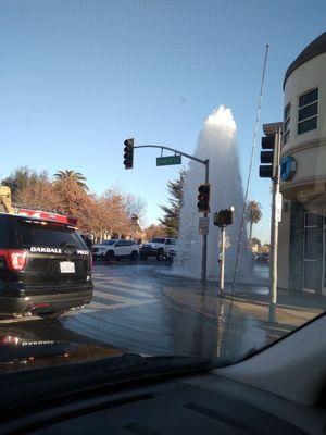 Somebody hit a hydrant