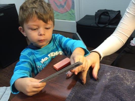 She takes pictures of my son helping her do my nails...love her