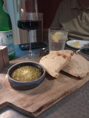 Fresh baked bread with an EVOO dip