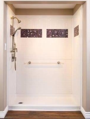 30 Year Shower with Tile Accents