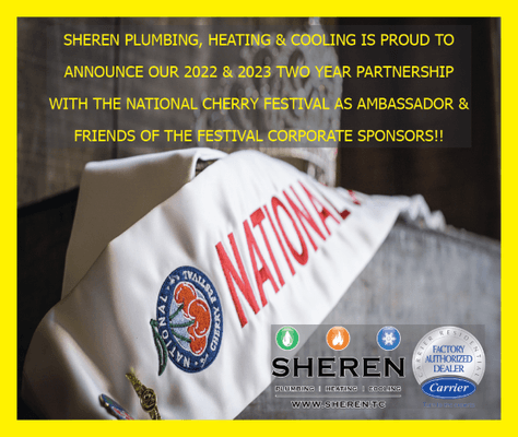 Sheren Plumbing, Heating & Cooling Partners With The National Cherry Festival for 2 Years!