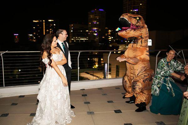 Did I mention we had a (light) Jurassic Park themed wedding?