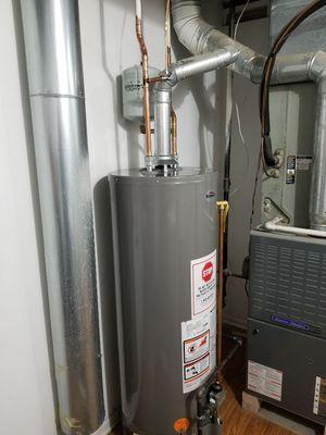 After. Customer supplier water heater install