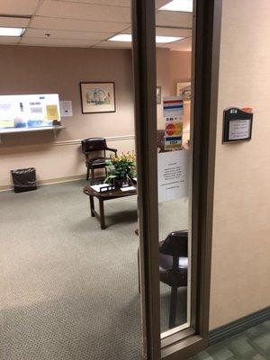 Eye Microsurgery, LTD waiting room at suite 416