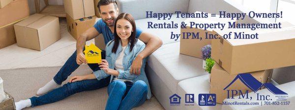 Happy Tenants = Happy Owners!! Looking for a Minot area rental or professional property management services? Contact an IPM today!