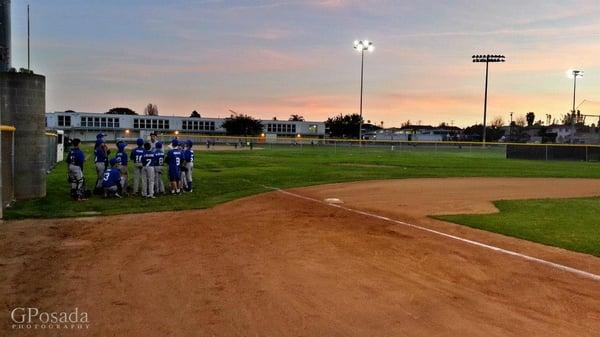 Spring sunset and baseball!