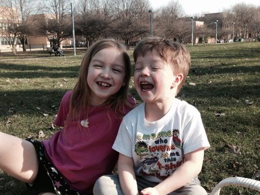 PCEL alum and current students enjoying some playtime in the sun.