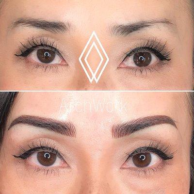 Combo brow-- Microblading with shading