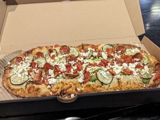 This pizza can feed two or one very hungry person