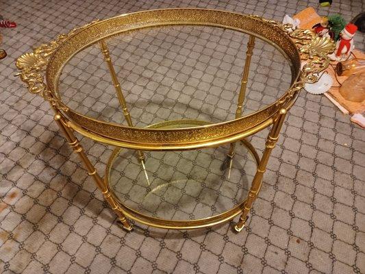 Brass 2 tier serving tray