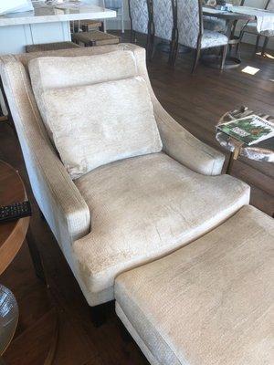 After La Canada Carpet Cleaning did their magic. The chair and it's stained cushion look like new!