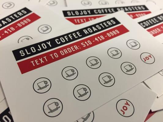 Slojoy stamp cards & text in line!