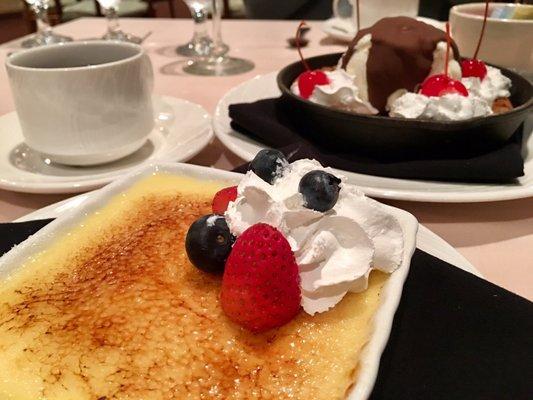 Traditional crème brulèe. Whipped cream, seasonal berries.