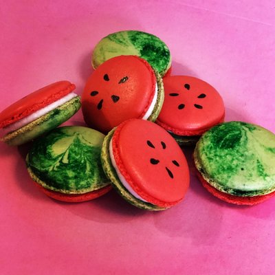 Watermelon Macarons