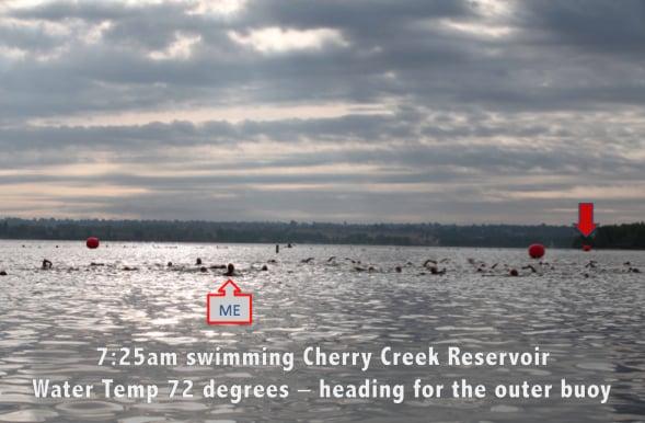 The Cherry Creek swim portion of the SheRox triathlon.