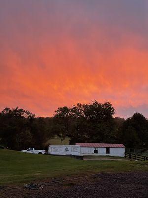 Beautiful sky over farm.