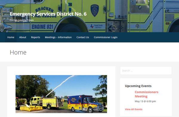 Comal County Emergency Services District 6 entrusted us devlop the District website.