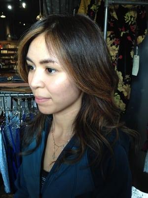 soft & natural ombre and cut by Mackenzi