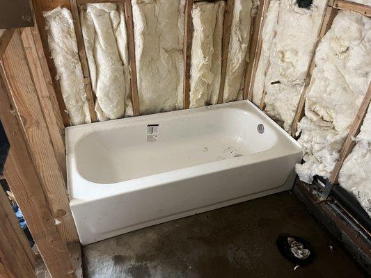 New bathtub for bathroom renovation