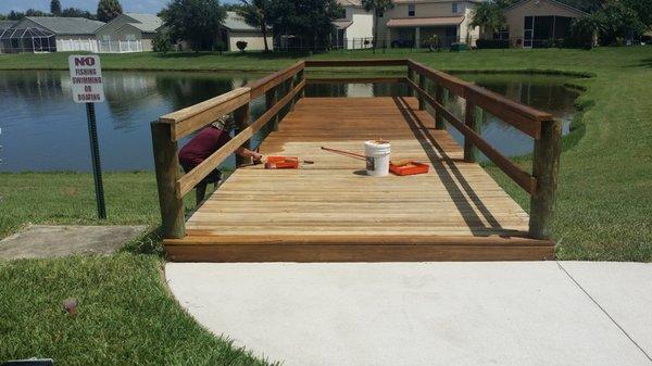 Before and after sealing  community dock