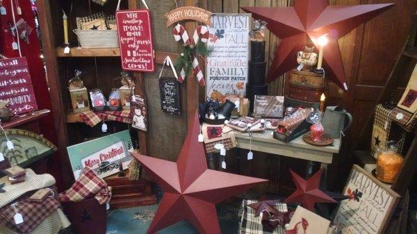 Christmas themed room.  I love the stars.