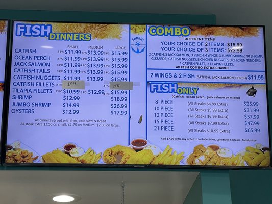 Seafood Menu