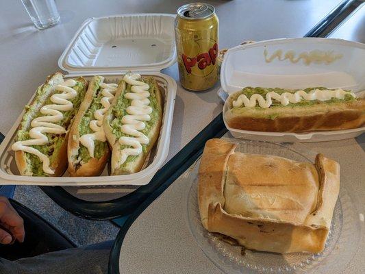 Chilean Glizzies and a meat empanada with Pap soda