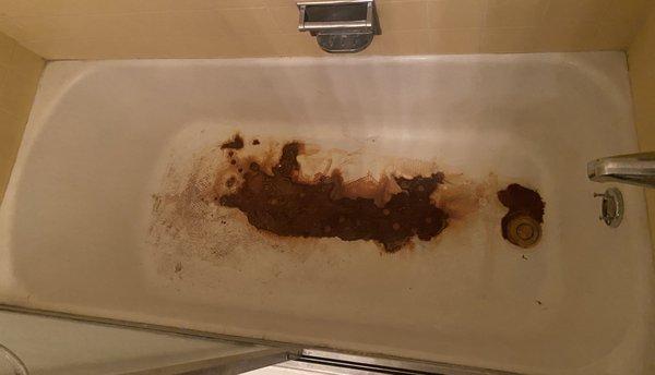 Rust damaged bathtub