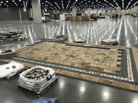 2018 Home Garden & Remodeling Show!! Paver Patio with a unique border!!