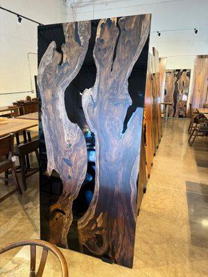 Live edge epoxy wood dining table