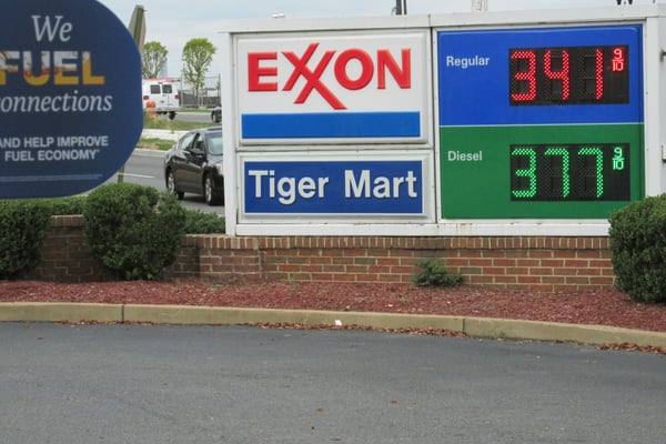 sign for the gas station