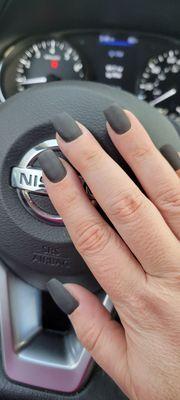 My matte black nails.